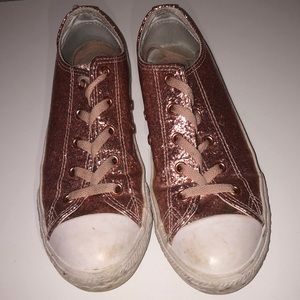 Rose gold sparkling converse